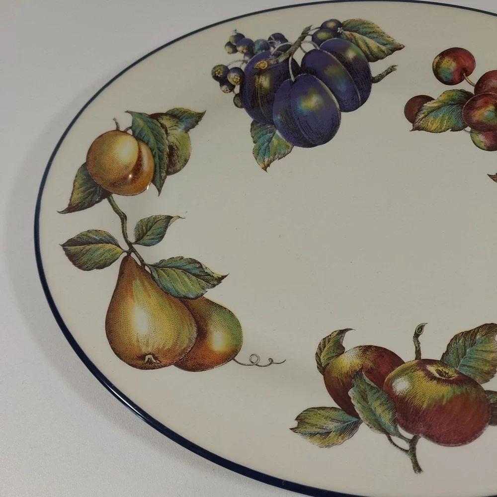VTG Pier 1 Macintosh Platter Tray Oval 14 x 11 Fruit Pattern England Angleterre
